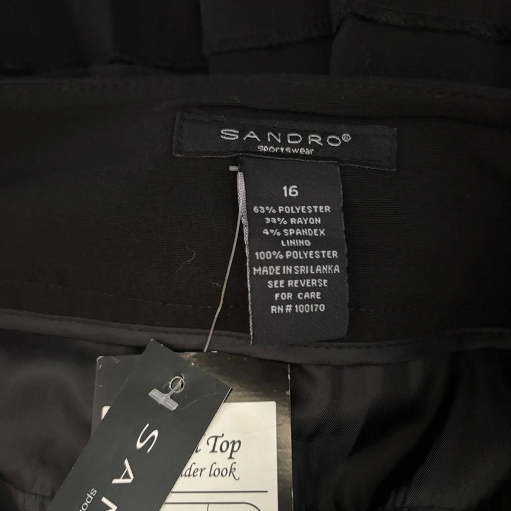 Sandro Sportswear Black Mini Skirt Ruffle Tiered Size 16 NWT